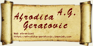 Afrodita Geratović vizit kartica
